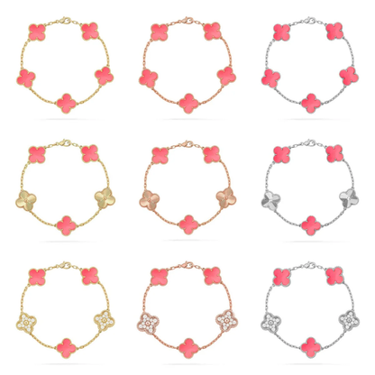 [Triumph Jewelry] CLOVER 5 MOTIFS  PINK MOP BRACELET COLLECTION
