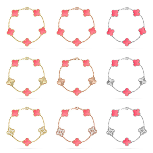 [Triumph Jewelry] CLOVER 5 MOTIFS  PINK MOP BRACELET COLLECTION