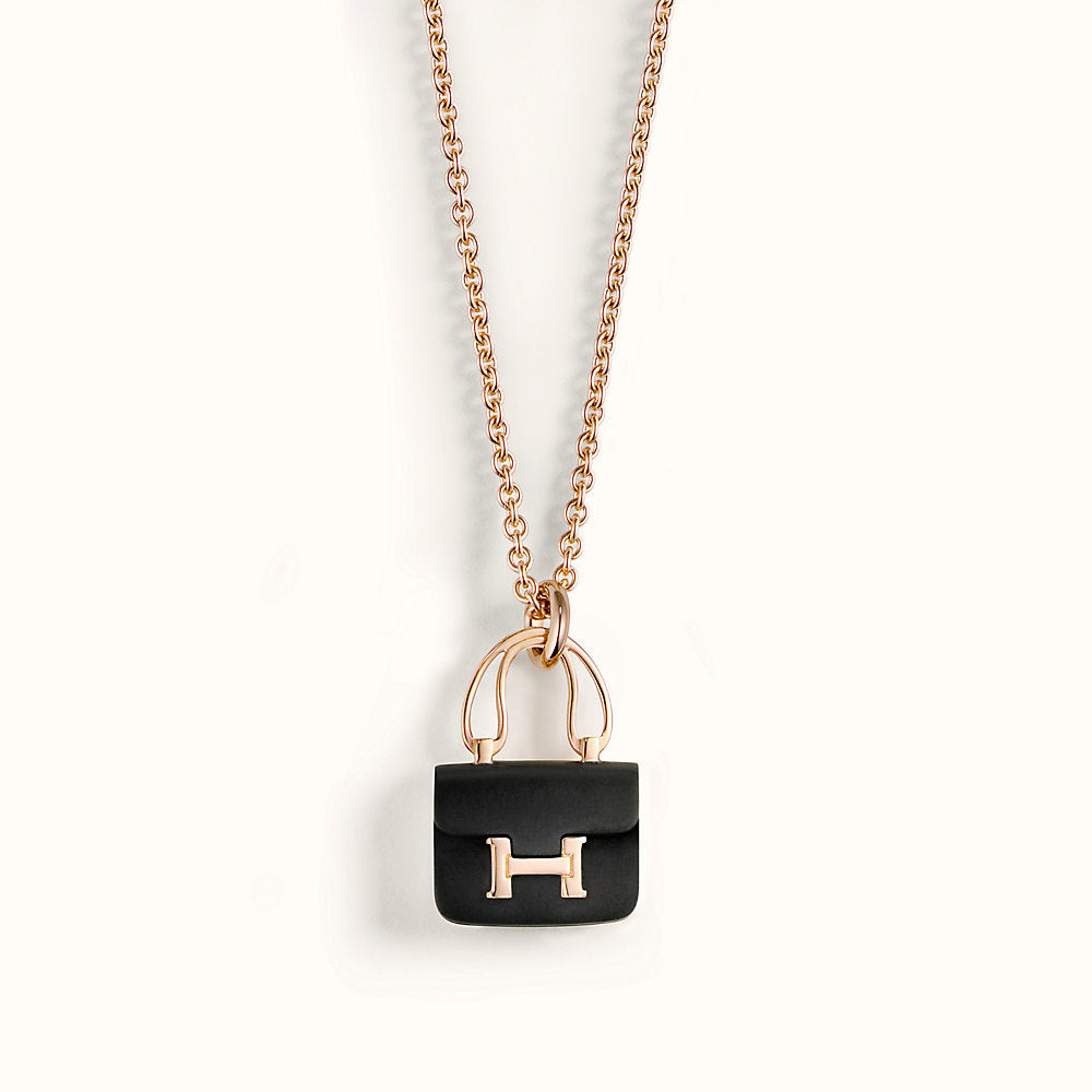 [Triumph Jewelry]CONSTANCE BLACK PEDANT PINK GOLD NECKLACE