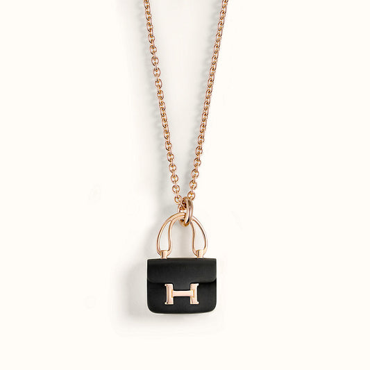 [Triumph Jewelry]CONSTANCE BLACK PEDANT PINK GOLD NECKLACE
