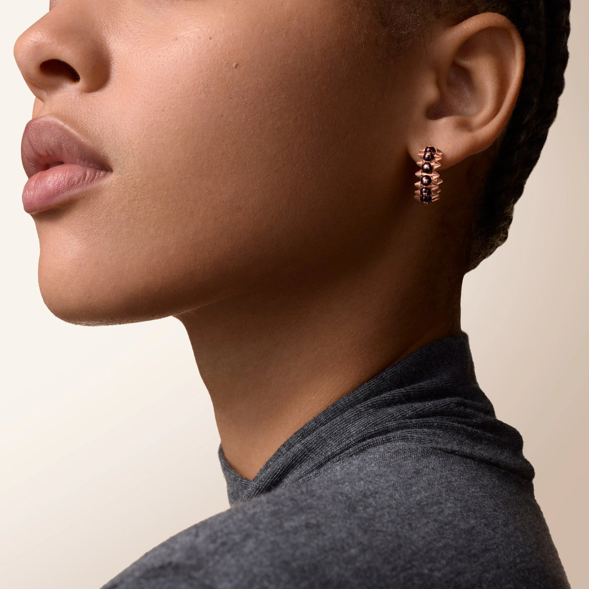 [Triumph Jewelry]CLASH 7.9MM AGATE CHALCEDONY EARRINGS