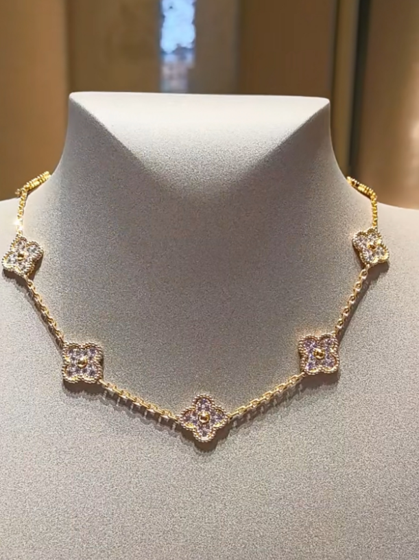 [Triumph Jewelry Jewelry]CLOVER 10 MOTIFS  Gold Diamond  NECKLACE