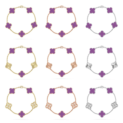 [Triumph Jewelry] CLOVER 5 MOTIF VIOLET BRACELET COLLECTION
