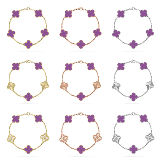 [Triumph Jewelry] CLOVER 5 MOTIF VIOLET BRACELET COLLECTION