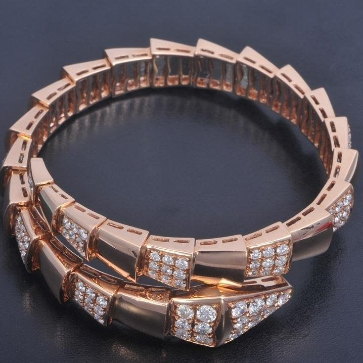 [Triumph Jewelry]SERPENTI WIDE BRACELET PINK GOLD DIAMOND