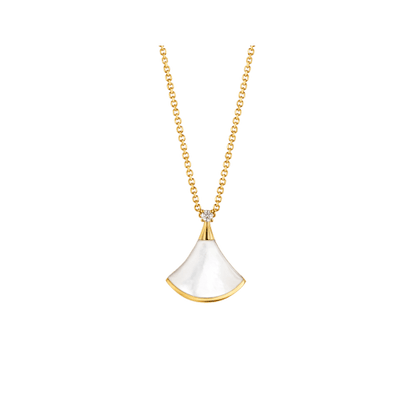 [Triumph Jewelry]DREAM NECKLACE WHITE MOP GOLD 1 DIAMOND