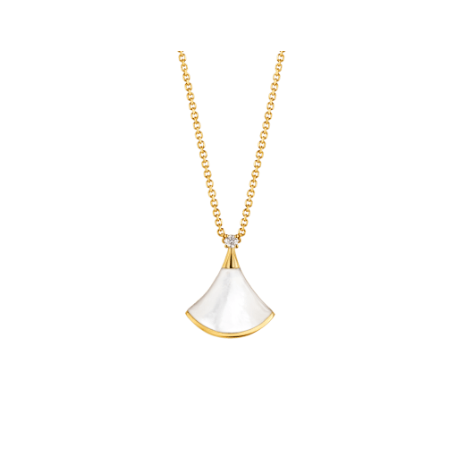 [Triumph Jewelry]DREAM NECKLACE WHITE MOP GOLD 1 DIAMOND