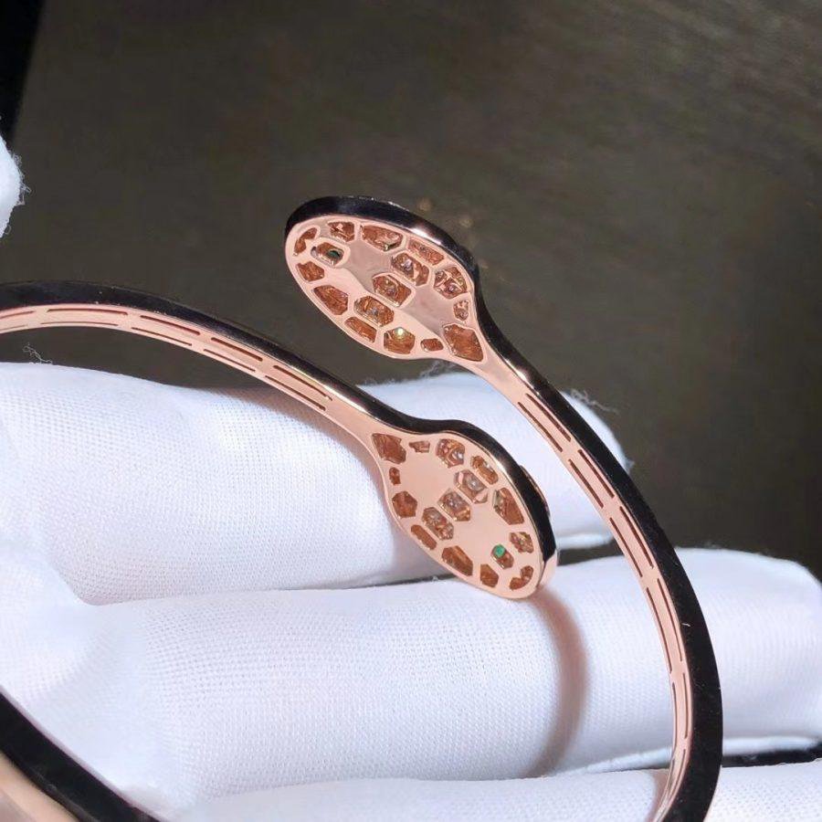 [Triumph Jewelry]SERPENTI BRACELET PINK GOLD MALACHITE DIAMOND DOUBLE SNAKE