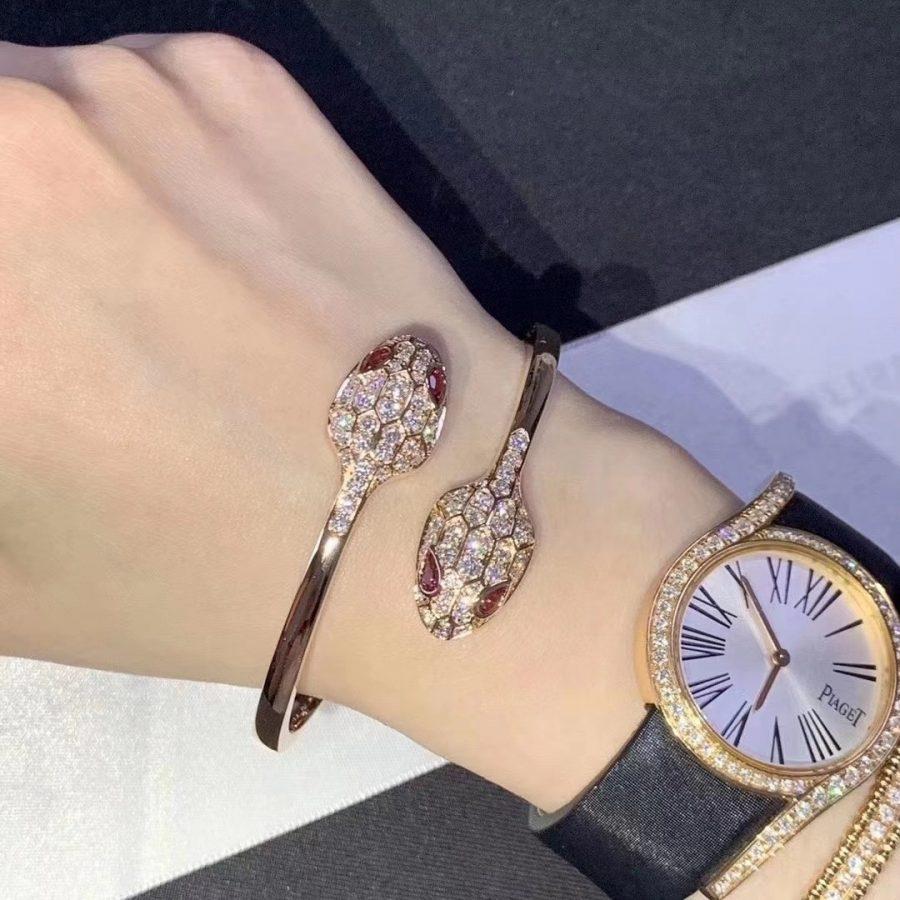 [Triumph Jewelry]SERPENTI BRACELET PINK GOLD DIAMOND DOUBLE SNAKE