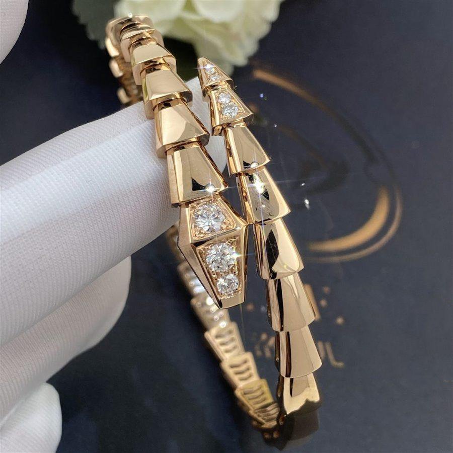 [Triumph Jewelry]SERPENTI BRACELET DIAMONDS PINK GOLD