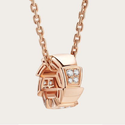 [Triumph Jewelry]SERPENTI PEDANT DIAMOND PINK GOLD NECKLACE