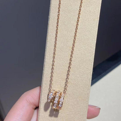 [Triumph Jewelry]SERPENTI PINK GOLD NECKLACE DOUBLE RING DIAMOND