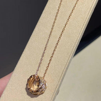 [Triumph Jewelry]SERPENTI PINK GOLD NECKLACE DOUBLE RING DIAMOND