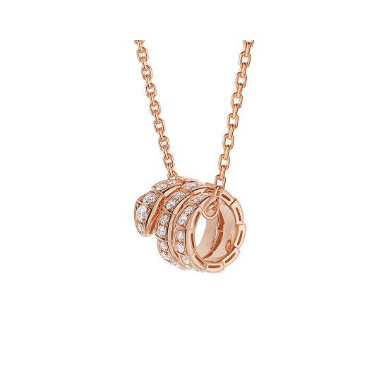 [Triumph Jewelry]SERPENTI PINK GOLD NECKLACE DOUBLE RING DIAMOND