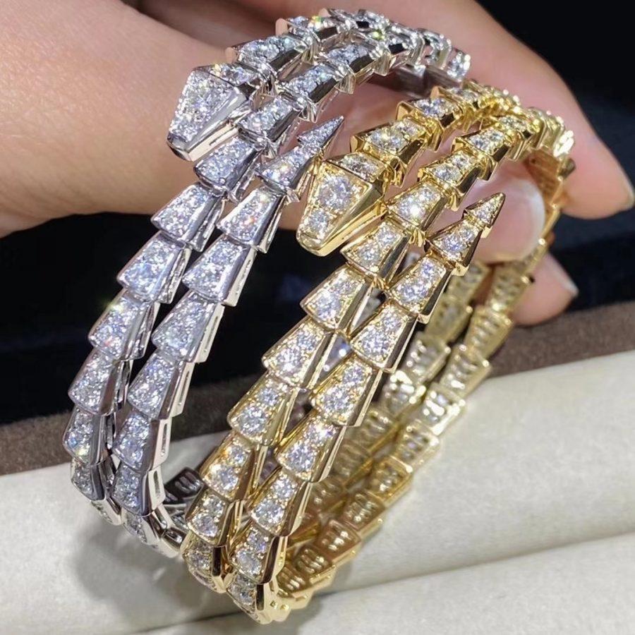 [Triumph Jewelry]SERPENTI BRACELET GOLD DIAMOND DOUBLE ROW