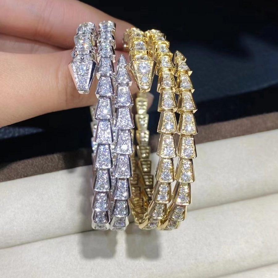 [Triumph Jewelry]SERPENTI BRACELET GOLD DIAMOND DOUBLE ROW