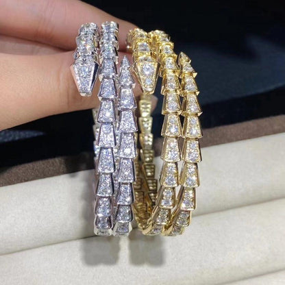 [Triumph Jewelry]SERPENTI BRACELET GOLD DIAMOND DOUBLE ROW