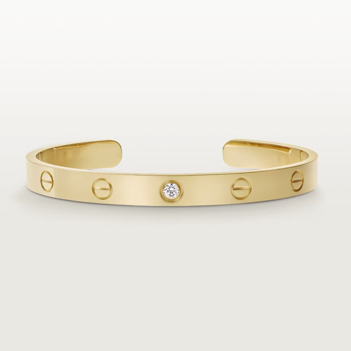 [Triumph Jewelry]LOVE BRACELET 6.1MM 1 DIAMOND OPEN CUFF