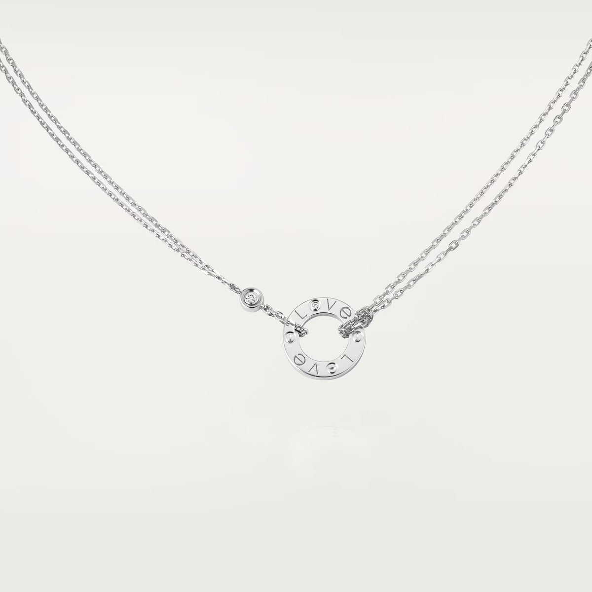 [Triumph Jewelry]LOVE NECKLACE 16MM 2 DIAMONDS