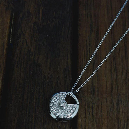 [Triumph Jewelry]AMULETTE SILVER FULL DIAMOND NECKLACE