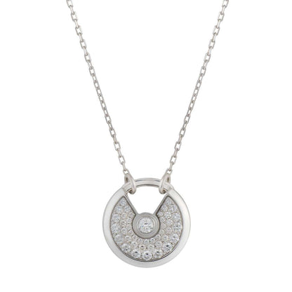 [Triumph Jewelry]AMULETTE SILVER FULL DIAMOND NECKLACE