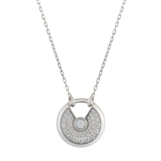[Triumph Jewelry]AMULETTE SILVER FULL DIAMOND NECKLACE
