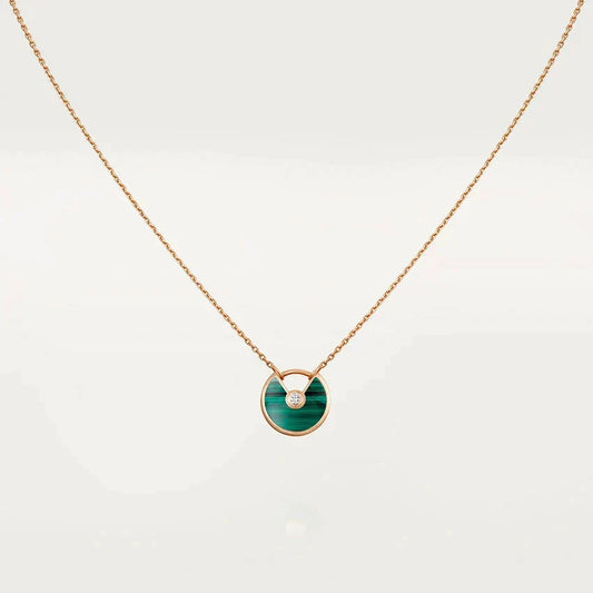 [Triumph Jewelry]AMULETTE ROSE GOLD MALACHITE NECKLACE