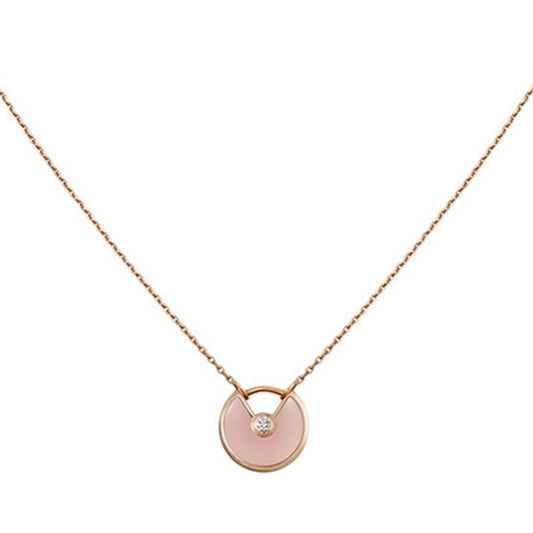 [Triumph Jewelry]AMULETTE ROSE GOLD PINK MOP NECKLACE