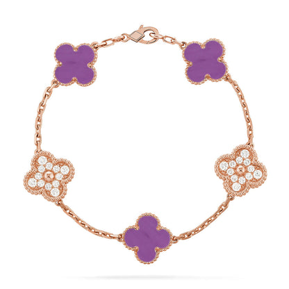 [Triumph Jewelry] CLOVER 5 MOTIF VIOLET BRACELET COLLECTION