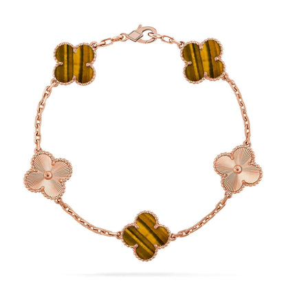 [Triumph Jewelry] CLOVER 5 MOTIFS TIGER EYE BRACELET COLLECTION
