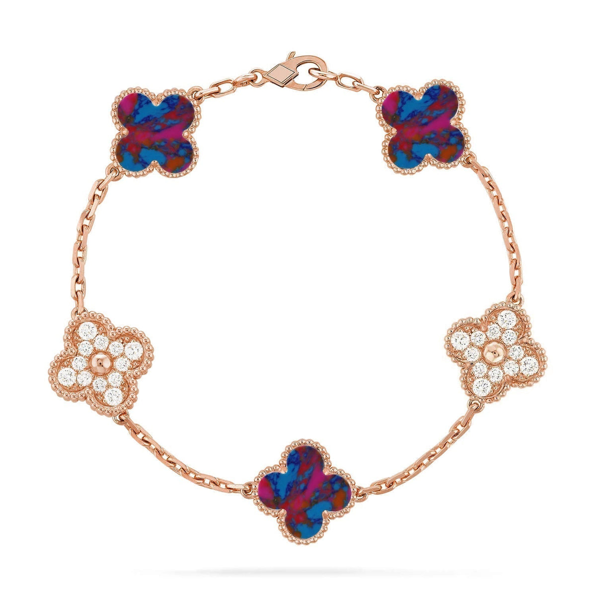 [Triumph Jewelry]CLOVER 5 MOTIF COLOR GEMSTONES BRACELET COLLECTION