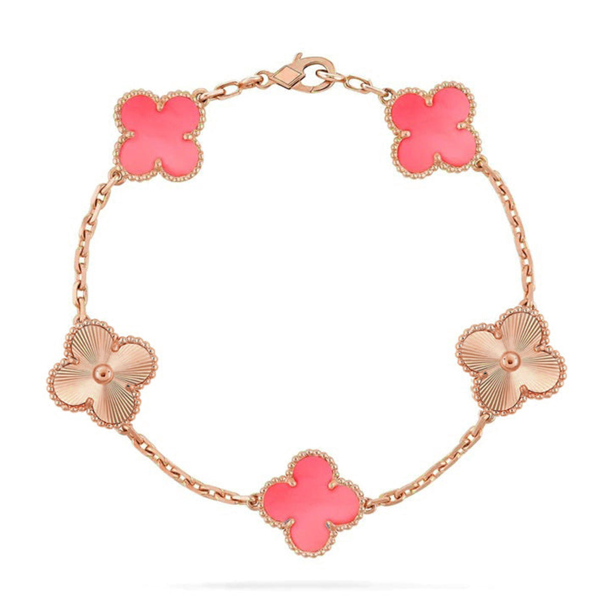 [Triumph Jewelry] CLOVER 5 MOTIFS  PINK MOP BRACELET COLLECTION