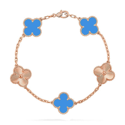 [Triumph Jewelry] CLOVER 5 MOTIF BLUE AGATE BRACELET COLLECTION