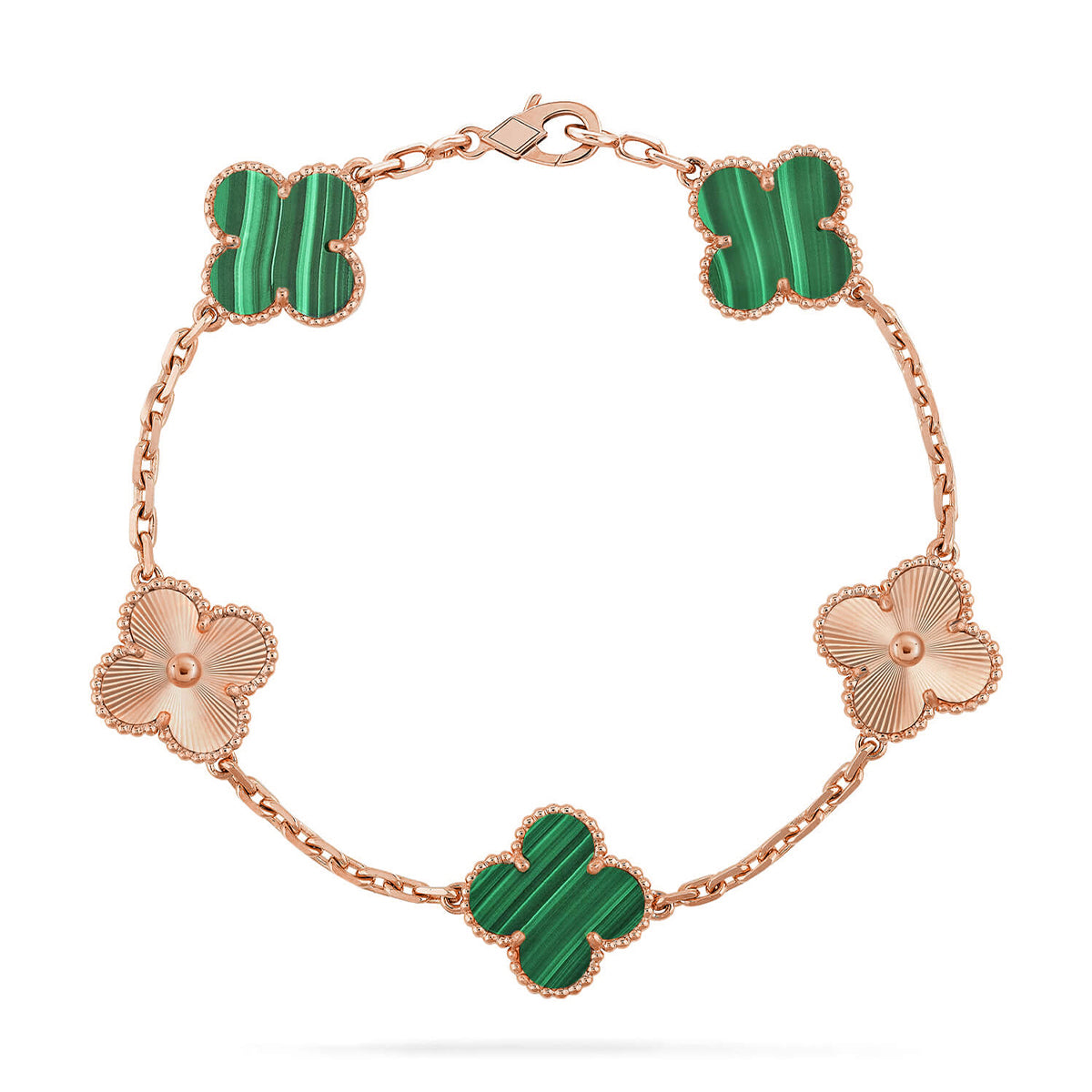 [Triumph Jewelry] CLOVER 5 MOTIF MALACHITE BRACELET COLLECTION