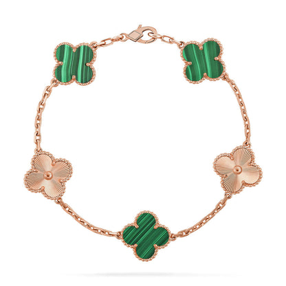[Triumph Jewelry] CLOVER 5 MOTIF MALACHITE BRACELET COLLECTION