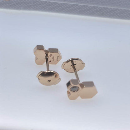 [Triumph Jewelry]BEE LOVE PINK GOLD DIAMOND EARRINGS