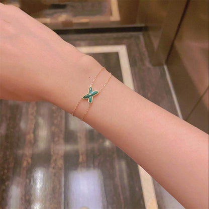 [Triumph Jewelry]JEUX BRACELET MALACHITE PINK GOLD 1 DIAMOND
