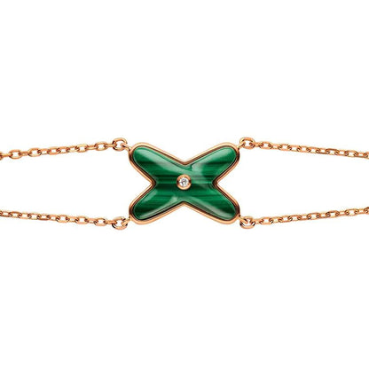 [Triumph Jewelry]JEUX BRACELET MALACHITE PINK GOLD 1 DIAMOND