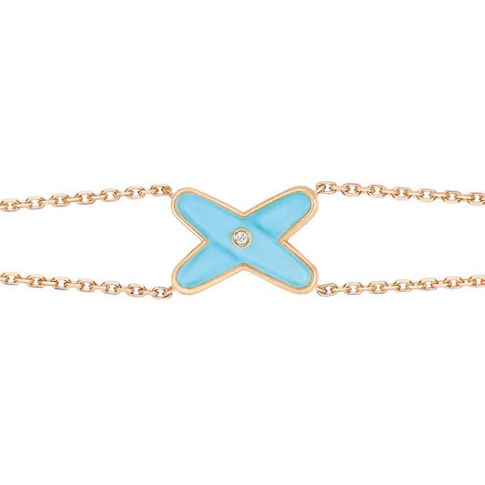 [Triumph Jewelry]JEUX BRACELET TURQUOISE PINK GOLD 1 DIAMOND