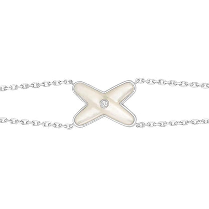 [Triumph Jewelry]JEUX BRACELET WHITE MOP SILVER 1 DIAMOND