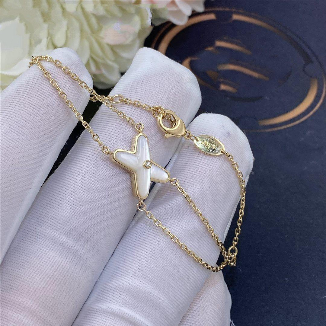 [Triumph Jewelry]JEUX BRACELET WHITE MOP GOLD 1 DIAMOND