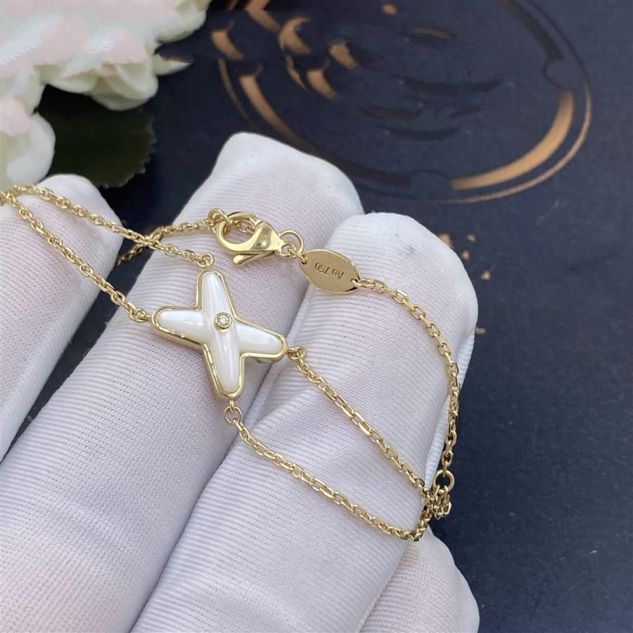 [Triumph Jewelry]JEUX BRACELET WHITE MOP GOLD 1 DIAMOND