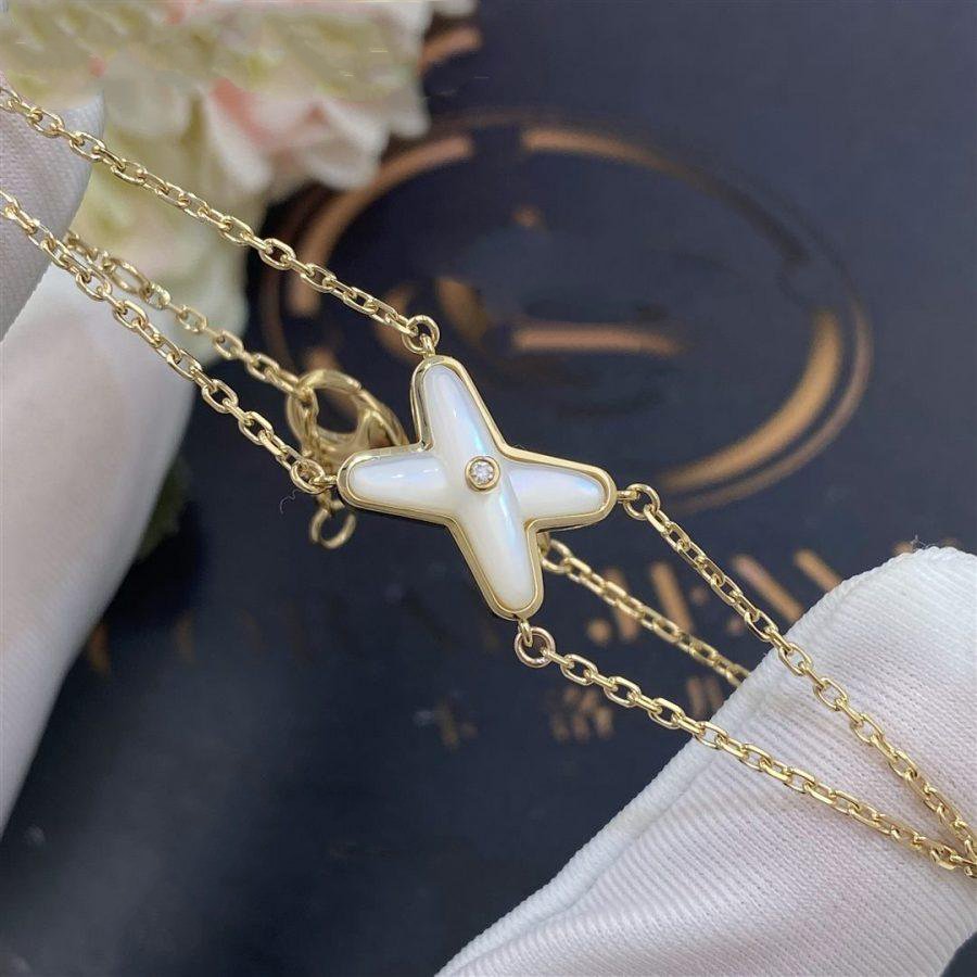 [Triumph Jewelry]JEUX BRACELET WHITE MOP GOLD 1 DIAMOND