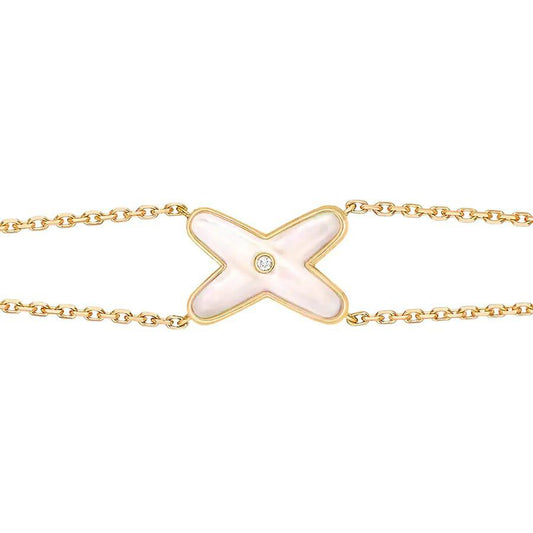 [Triumph Jewelry]JEUX BRACELET WHITE MOP GOLD 1 DIAMOND