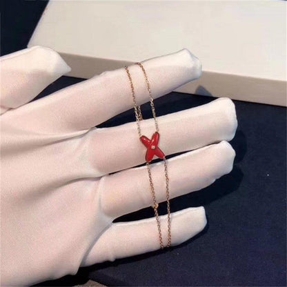 [Triumph Jewelry]JEUX BRACELET CARNELIAN PINK GOLD 1 DIAMOND