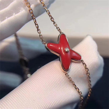 [Triumph Jewelry]JEUX BRACELET CARNELIAN PINK GOLD 1 DIAMOND