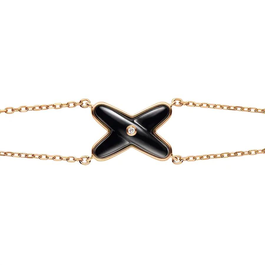[Triumph Jewelry]JEUX BRACELET ONYX PINK GOLD 1 DIAMOND