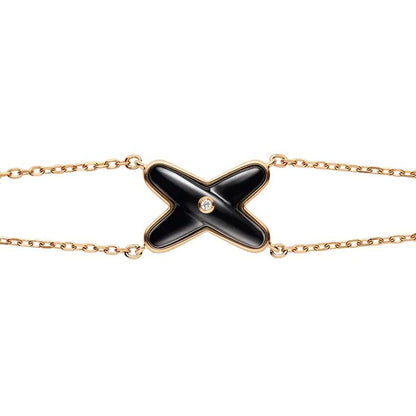 [Triumph Jewelry]JEUX BRACELET ONYX PINK GOLD 1 DIAMOND