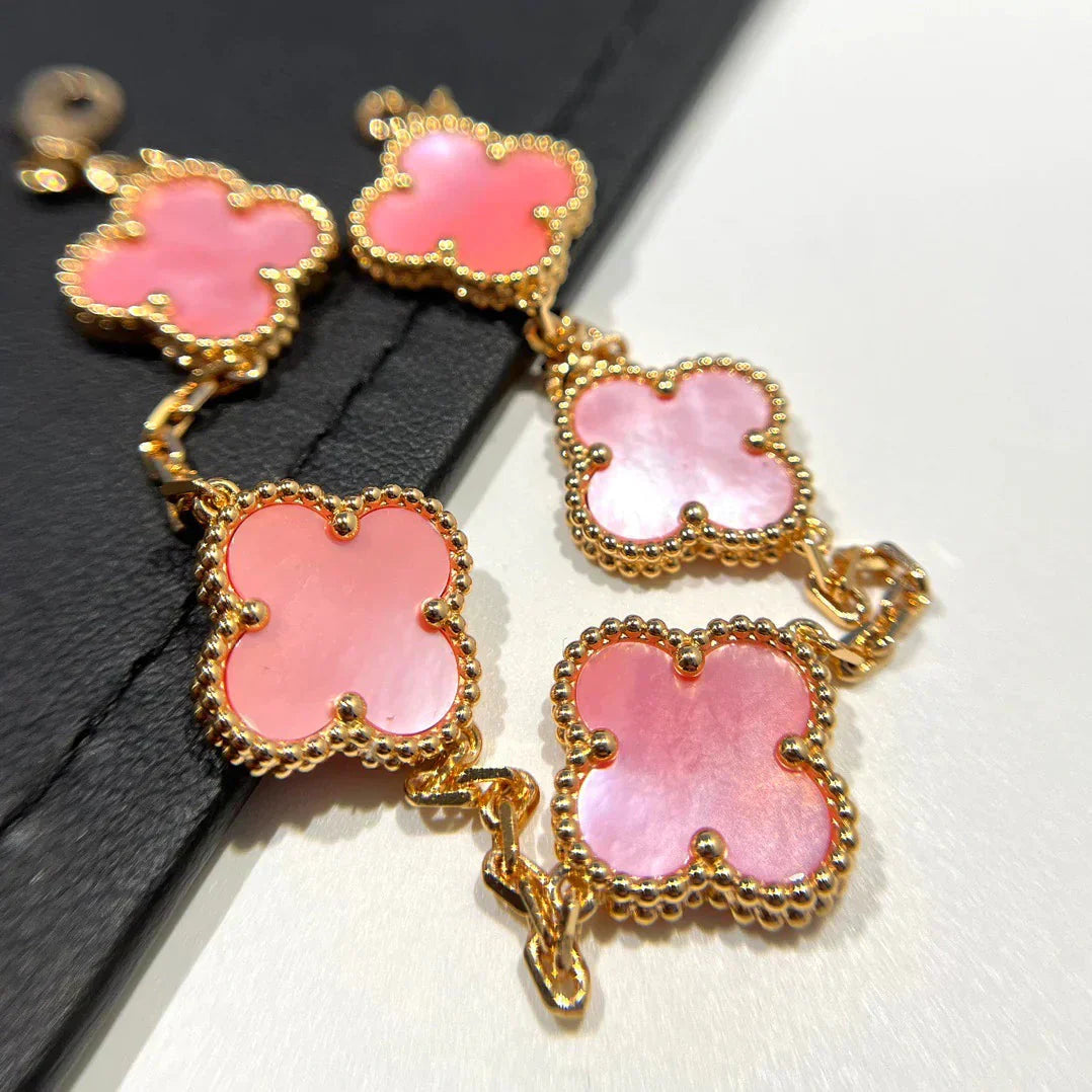 [Triumph Jewelry] CLOVER 5 MOTIFS  PINK MOP BRACELET COLLECTION