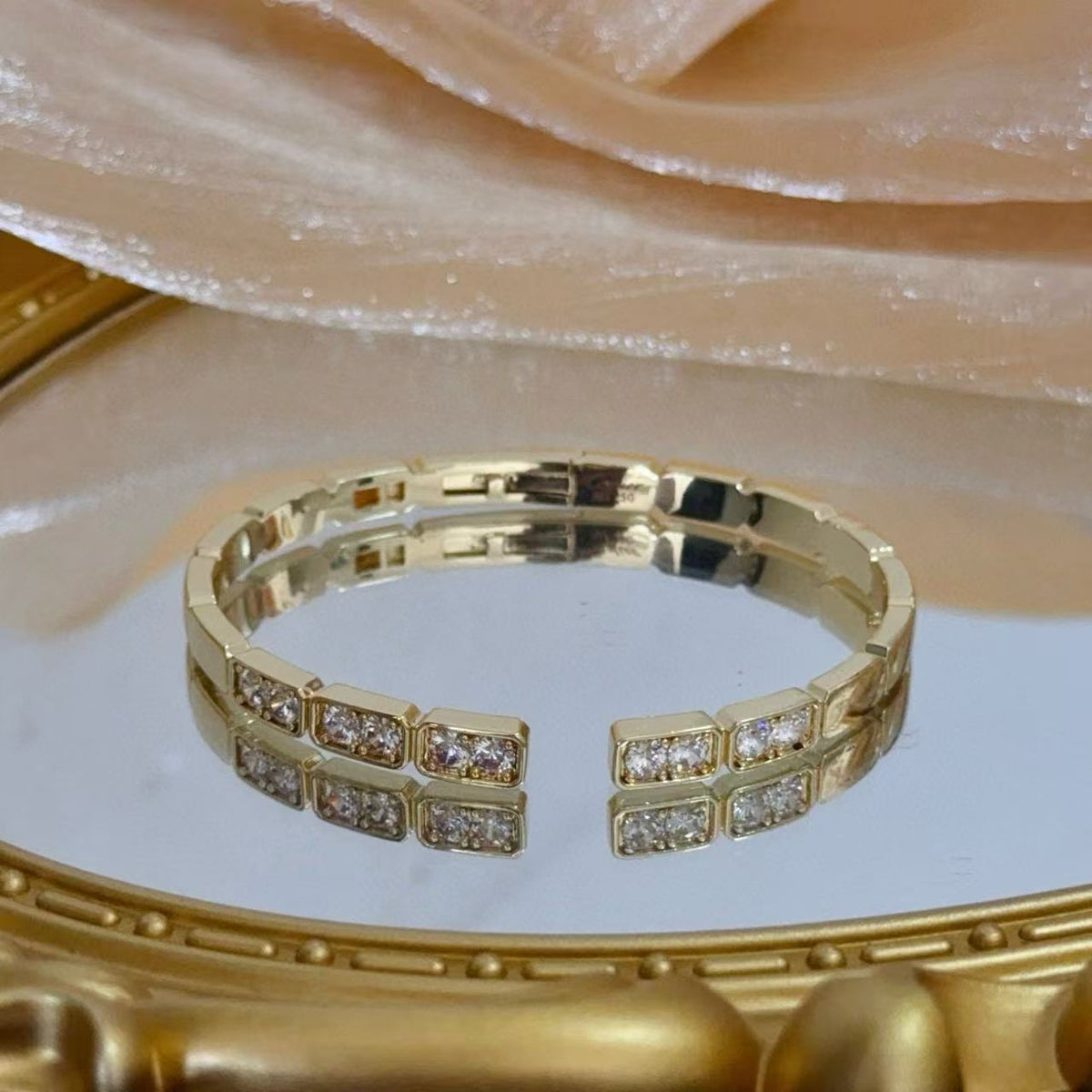 [Triumph Jewelry]LOVE DIAMOND OPEN  BRACELET